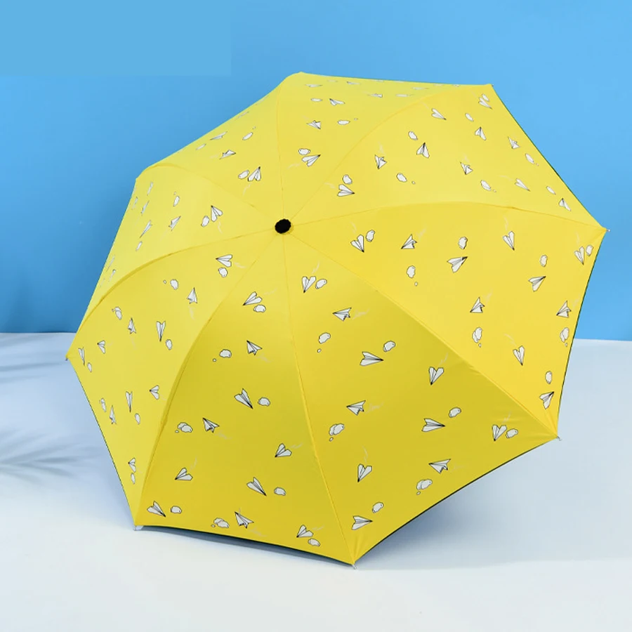

New lemon creative black gum umbrella anti ultraviolet sunshade folding sun umbrellaA759