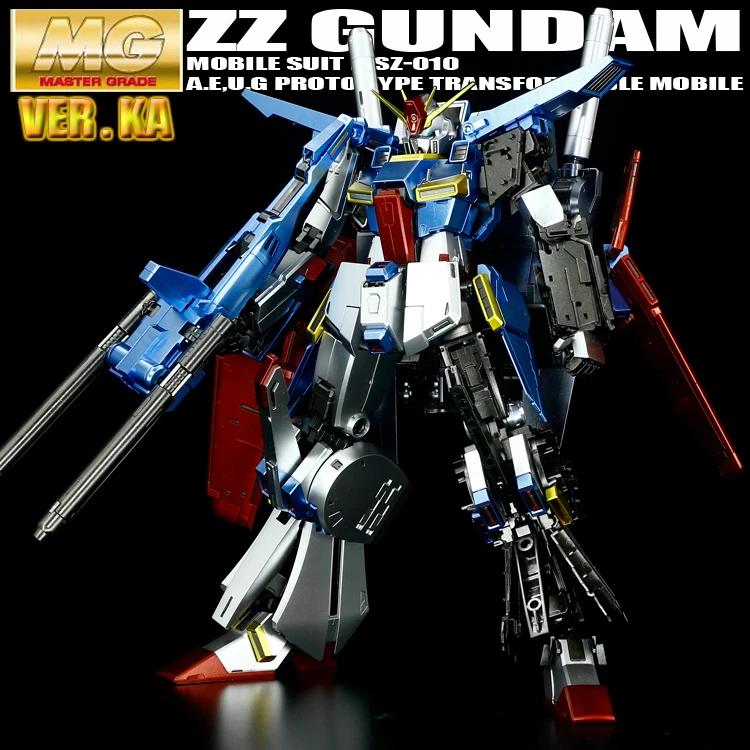 BANDAI MG 1/100 MSZ 010 ZZ GUNDAM металлические цветные до Ver Ka Gandaka Игрушки для мальчиков