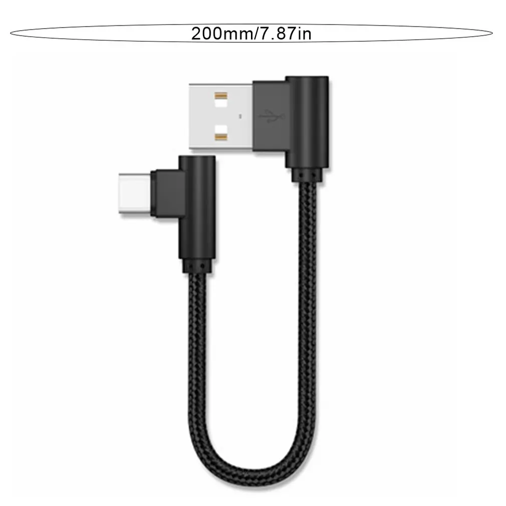

20cm Usb To Type C Short 2.4a Fast Charging Cable Elbow 90 Degree Usb C Micro Usb Data Cable For All Smartphones Dropshipping