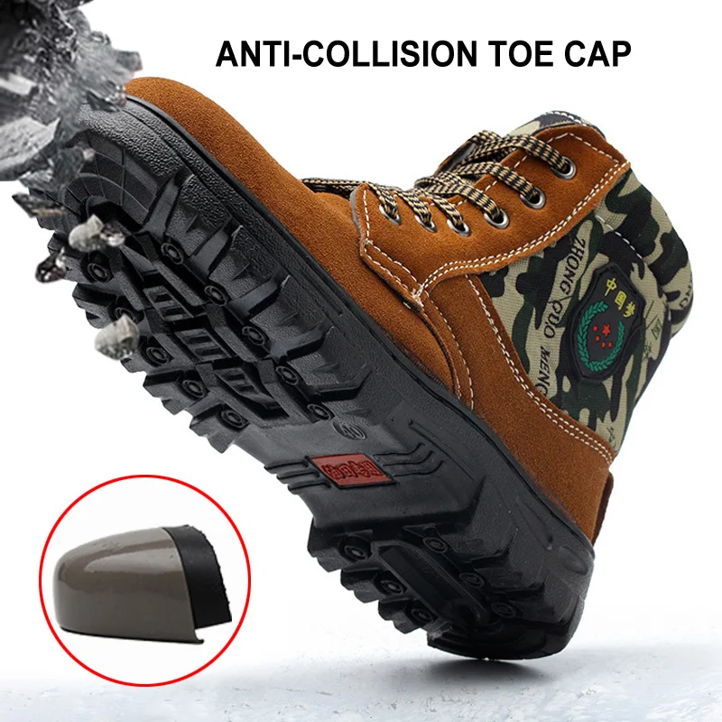 Новые мужские ботинки зимняя обувь Ботильоны зимние безопасные рабочие с