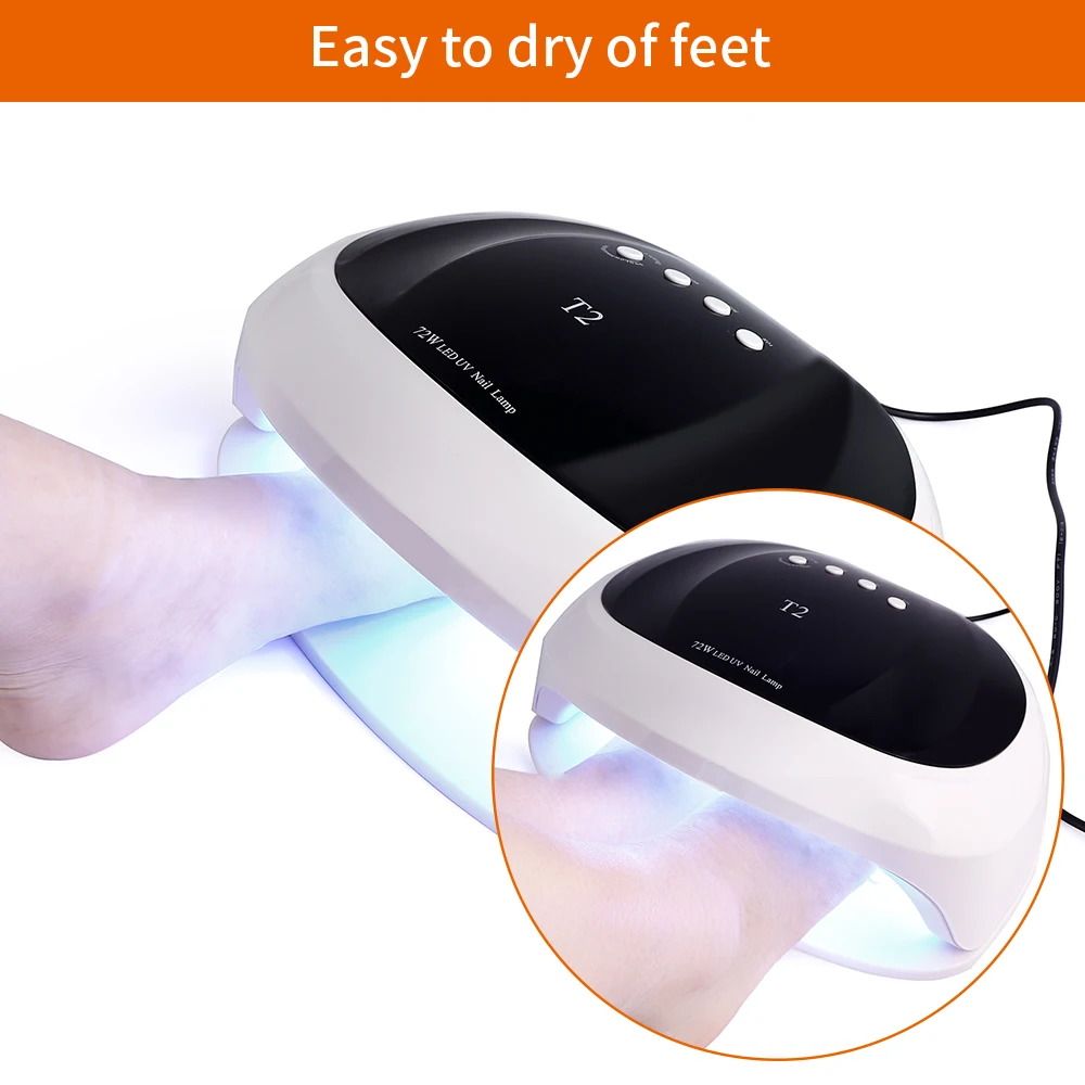 72 Вт большая Сушилка для ногтей Светодиодный УФ лампа Интеллектуальный сенсор