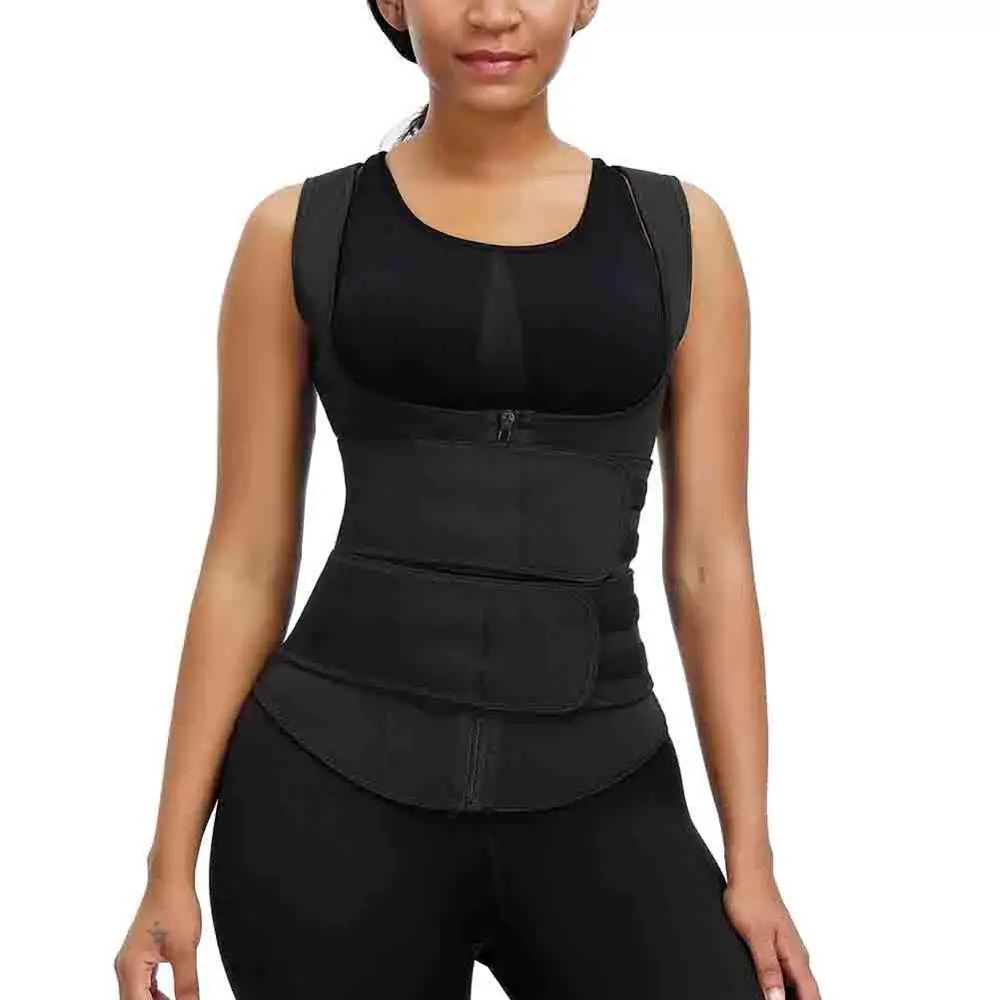 Feelingirl неопрен Body Shaper Для женщин талии тренер 9 стальные косточки, под бюст Корректирующее белье для похудения жилет Мужская портупея спортивные Сауна Топ - Цвет: Neoprene Body Shaper