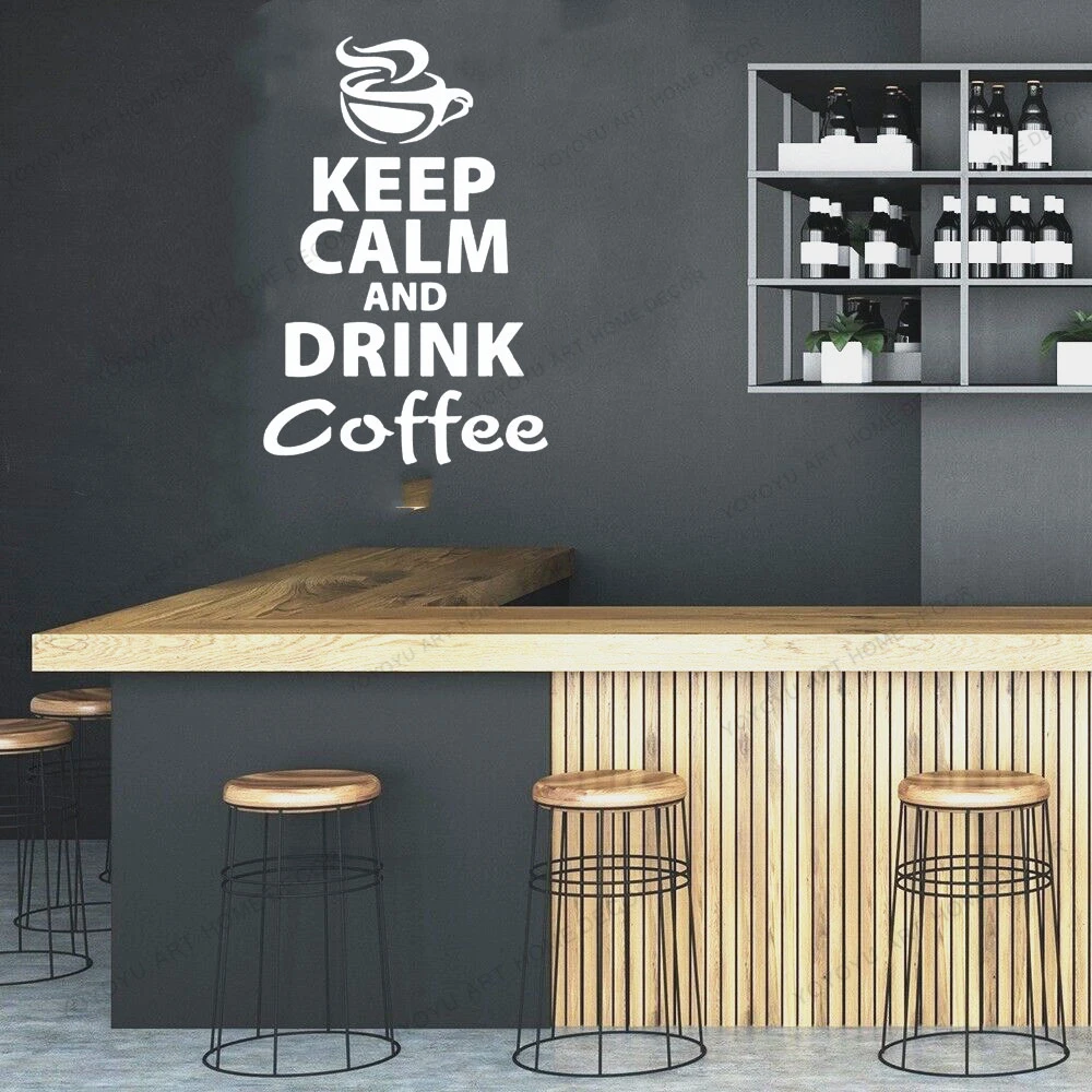 Coffee Shop Wall Stickers Vinyl Decals Kitchen English Quote Home Decorative PVC Dining Room CX1115 |