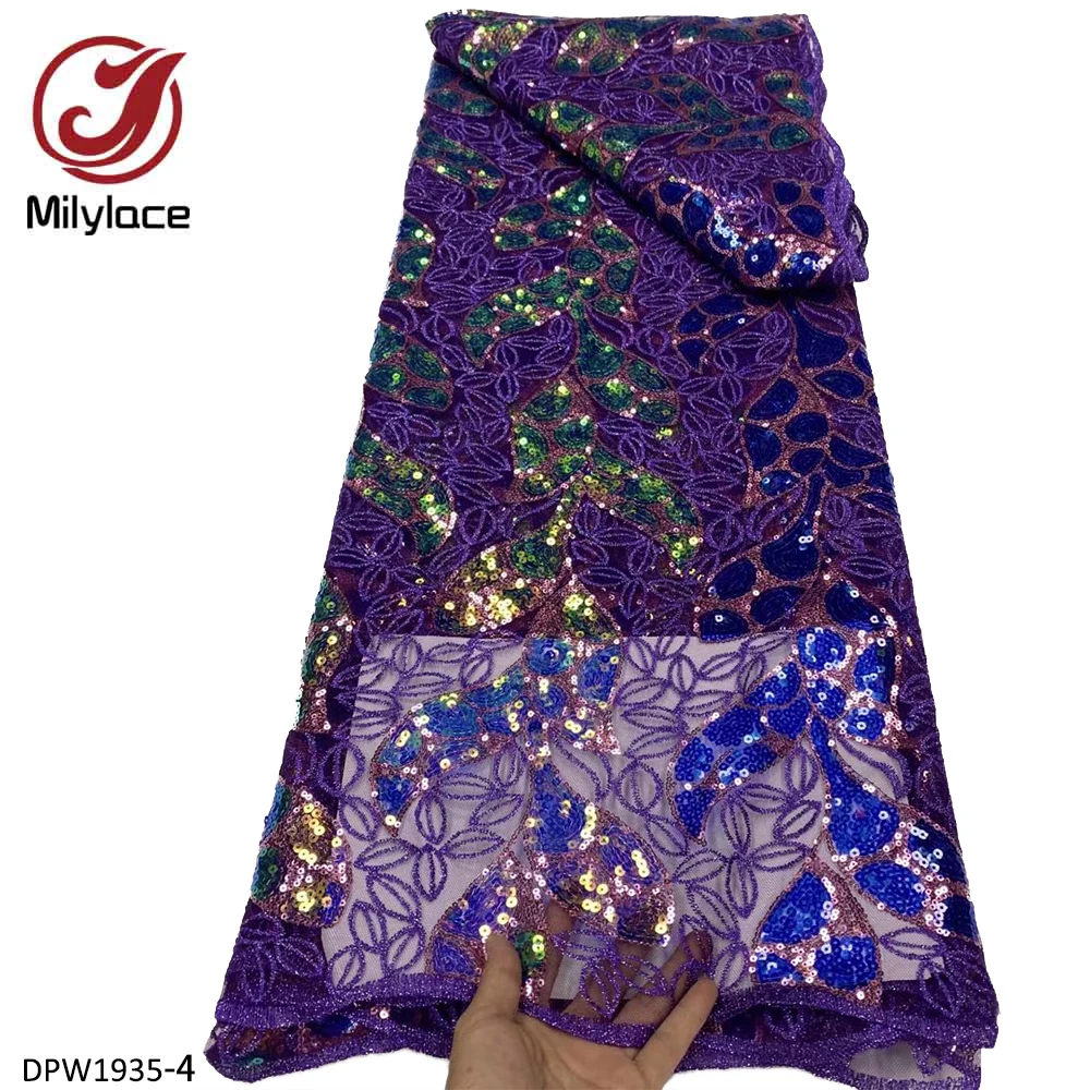 

French Lace Tulle Lace Net Lace Fabric Sequins Lace Fabric 2021 Lace Materials African Materials DPW1935