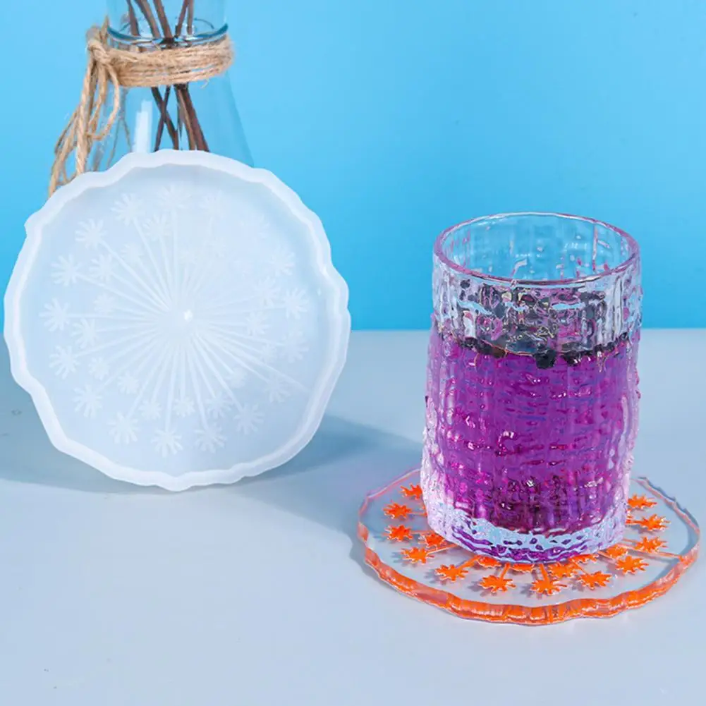 

Coaster Mold Handmade Non Stick Silicone Dandelion Jewelry Making Mould for Home