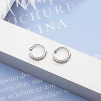 womens fashion simple style cuff earrings shiny row crystal thin minimal clip earring female tiny charming earring jewelry gift