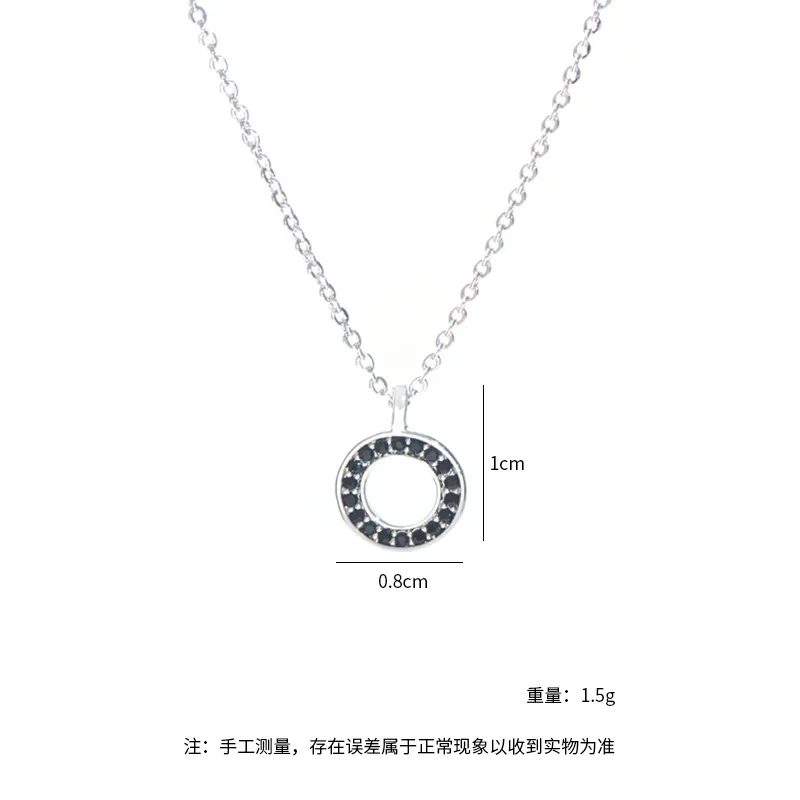 

Trendy Simple Sweet Circle Pendant Necklace For Women Girls Rhinestone Temperament Elegant Fashion Jewelry Gift Clavicle Chain
