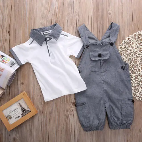 Ropa de caballero para beb&eacute; reci&eacute;n nacido, camisa, Tops, pantalones, conjunto de trajes de 0 a 18M, verano 2020-2