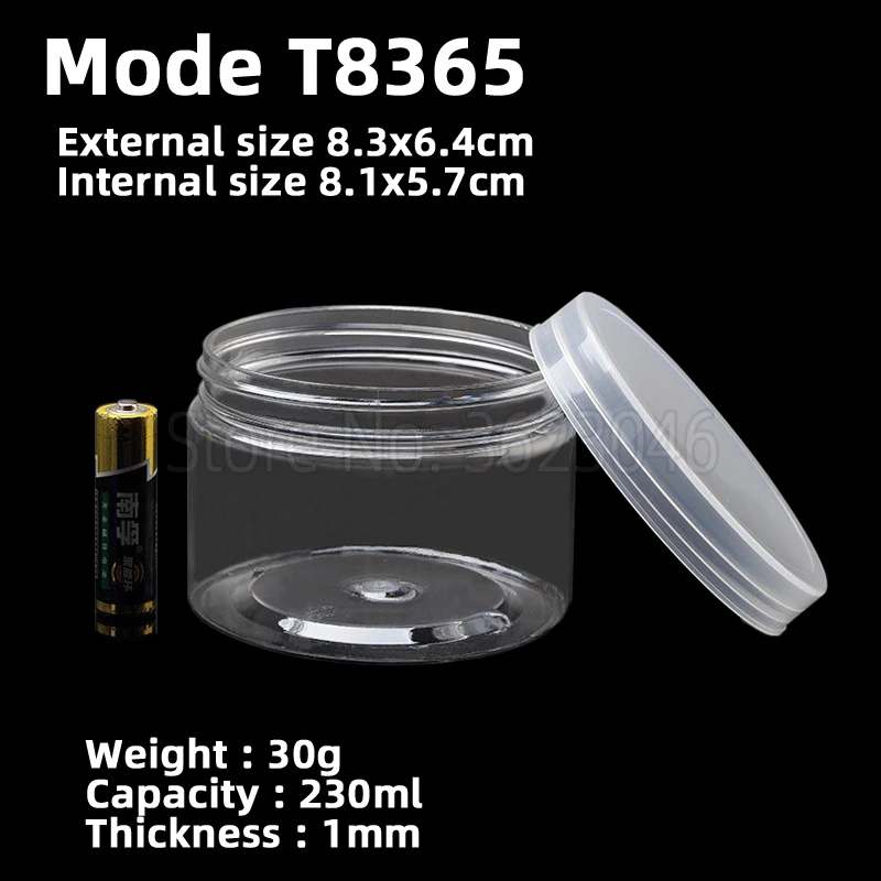 

10 pieces T8365 Round Plastic Case Parts Accessory Organize Storage Screw Sample Transparent Box 8.1x5.7cm