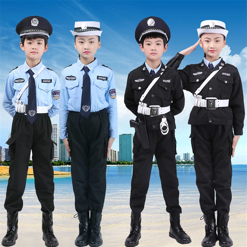 Костюм офицера полиции дорожного движения для мальчиков и девочек косплей