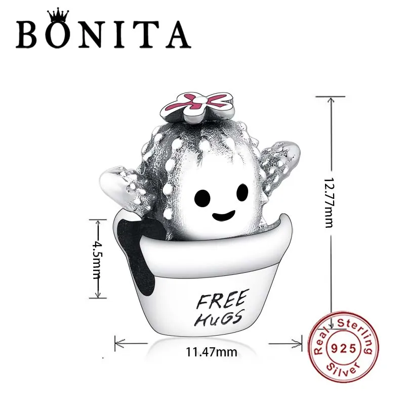 Оригинальный Шарм-обнимашка из стерлингового серебра 925 пробы кактус подвеска