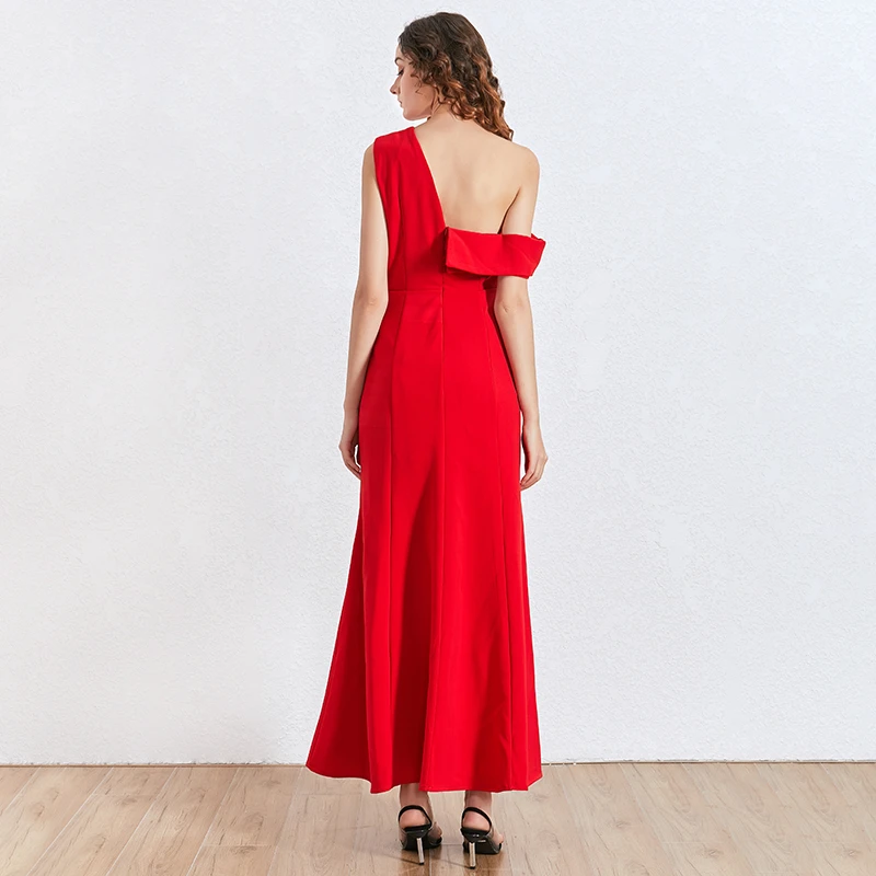 TWOTWINSTYLE сексуальное асимметричное вечернее платье для вечерние на одно плечо без