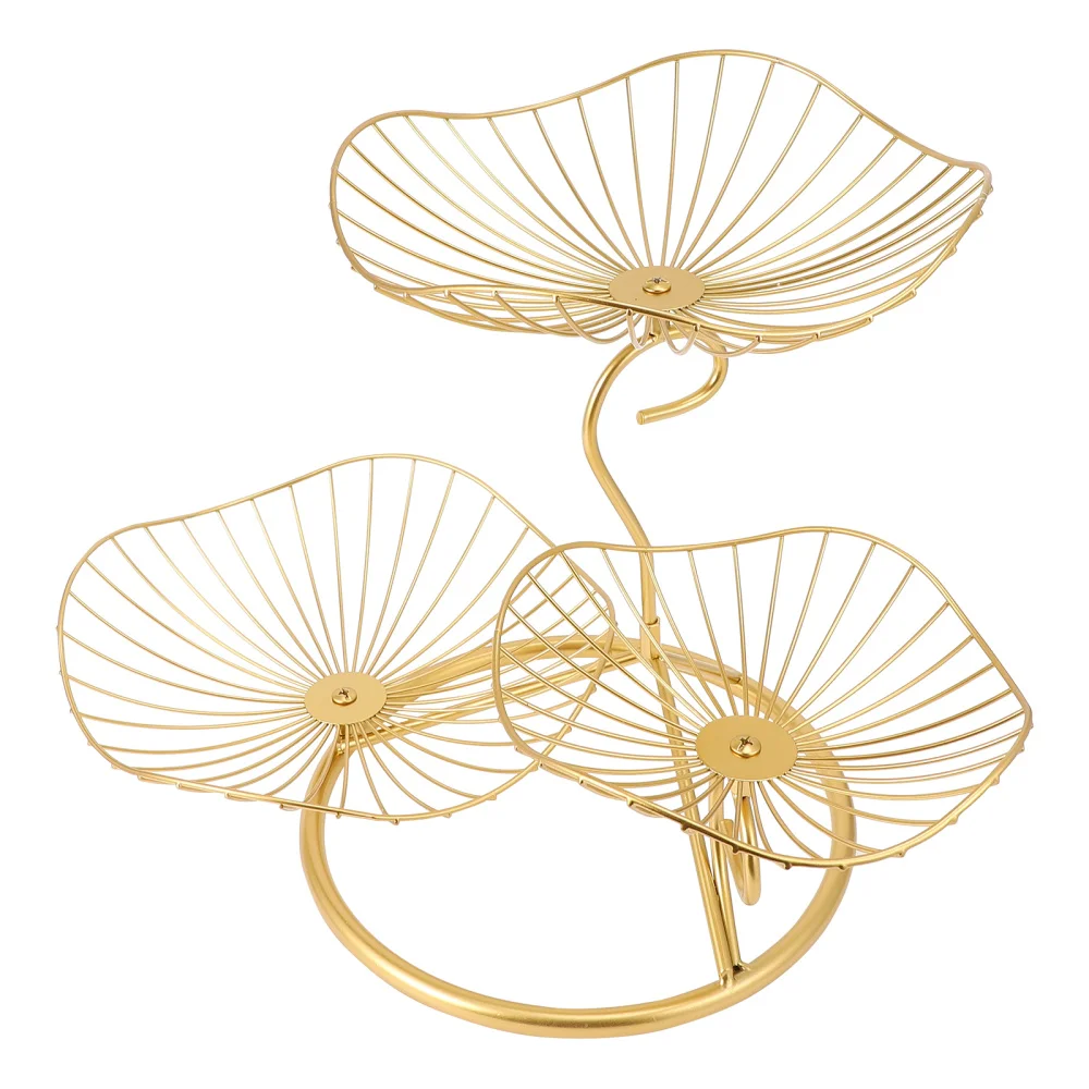 

1PC Iron Art Fruit Tray Chic Household Fruit Basket Multi-layer Fruit Snack Tray