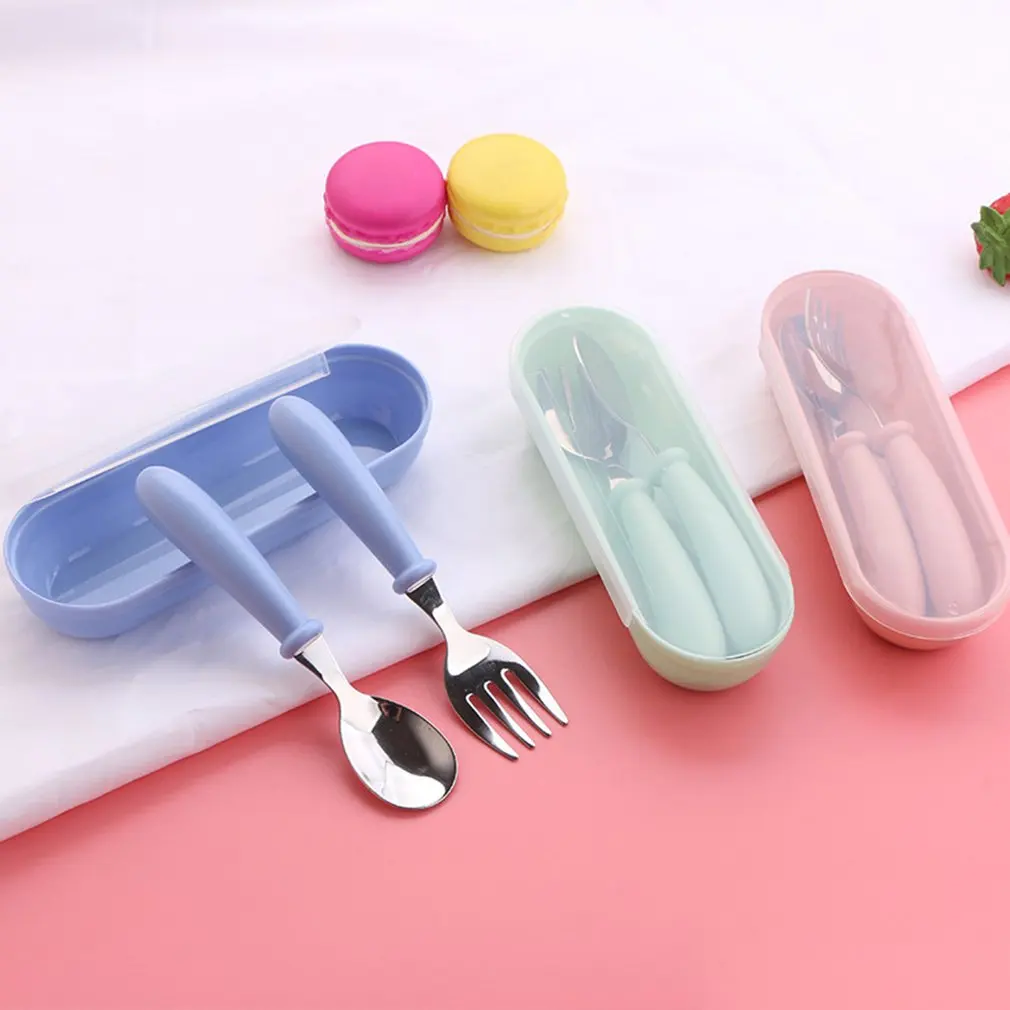 

New Baby Gadgets Tableware Set Children's Tableware Cutlery Baby Food Feeding Spoon Fork Three Styles Optional Kids Utensils