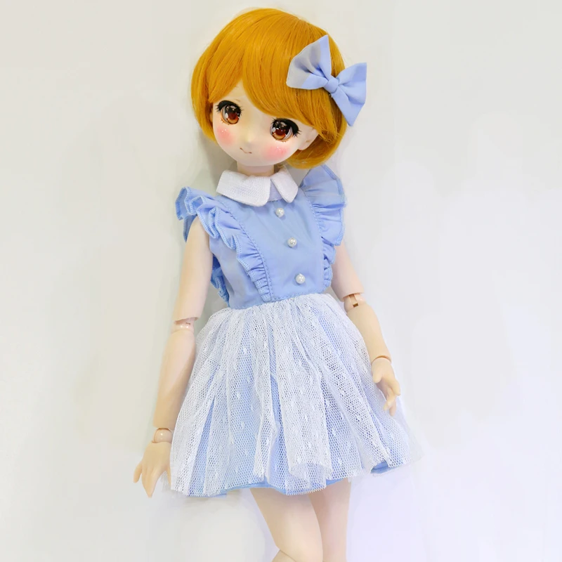 BJD doll куклы желтое синее платье кружевная юбка -пузырь 1 предмет 1/4 MDD MSD прекрасный