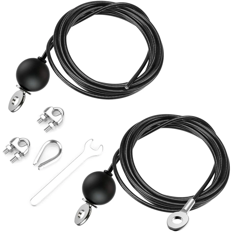 

2PCS Replacement Gym Cables, Include 2M Fixed Cable, 3 Meter Adjustable Cable Steel Wire Rope for Pulley Cable Machine