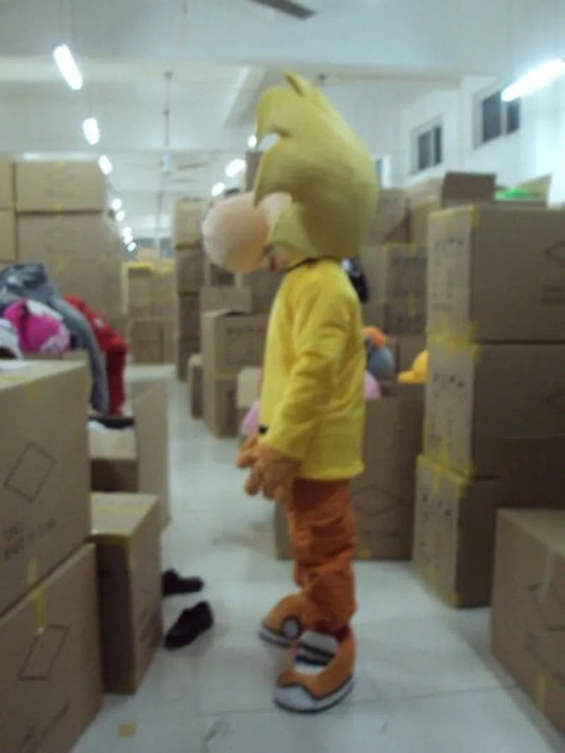 Костюм-талисман с желтым львом для вечерние ринки на день рождения маскарадный