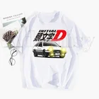 Футболка Мужскаяженская с принтом Initial D, брендовая смешная рубашка в стиле хип-хоп, уличная одежда в стиле ольччан, Харадзюку, на лето