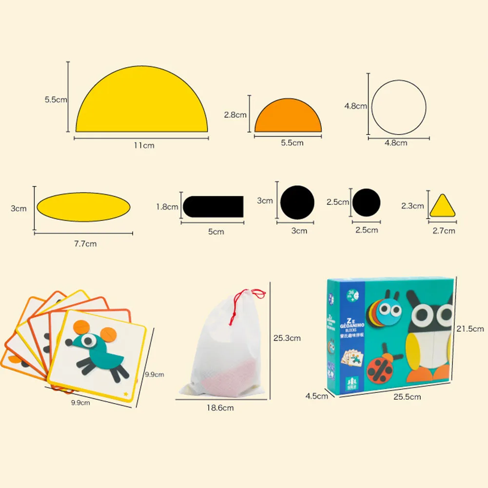 

Monk's Interesting Animal Early Education Tangram Jigsaw Puzzle Children Educational Toys Preschool Montessori Sensorial