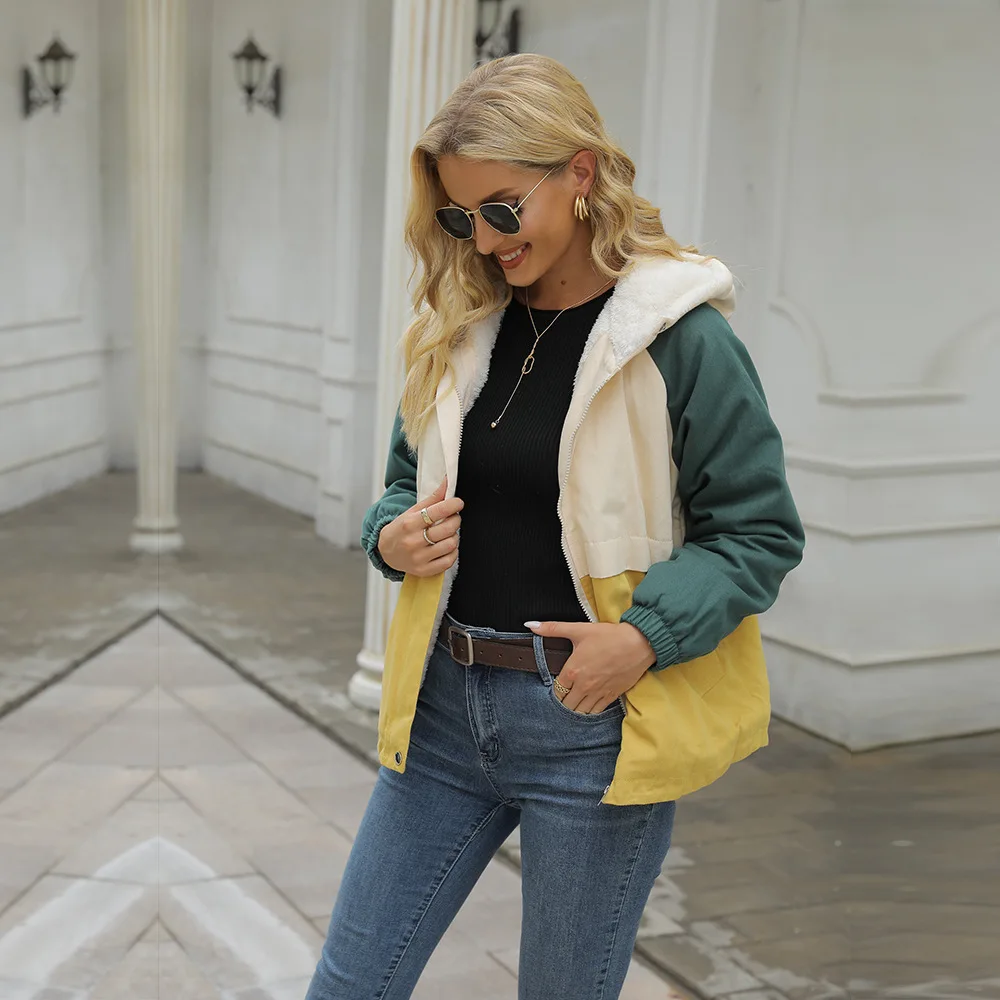 

Женская плюшевая куртка на молнии, с длинным рукавом