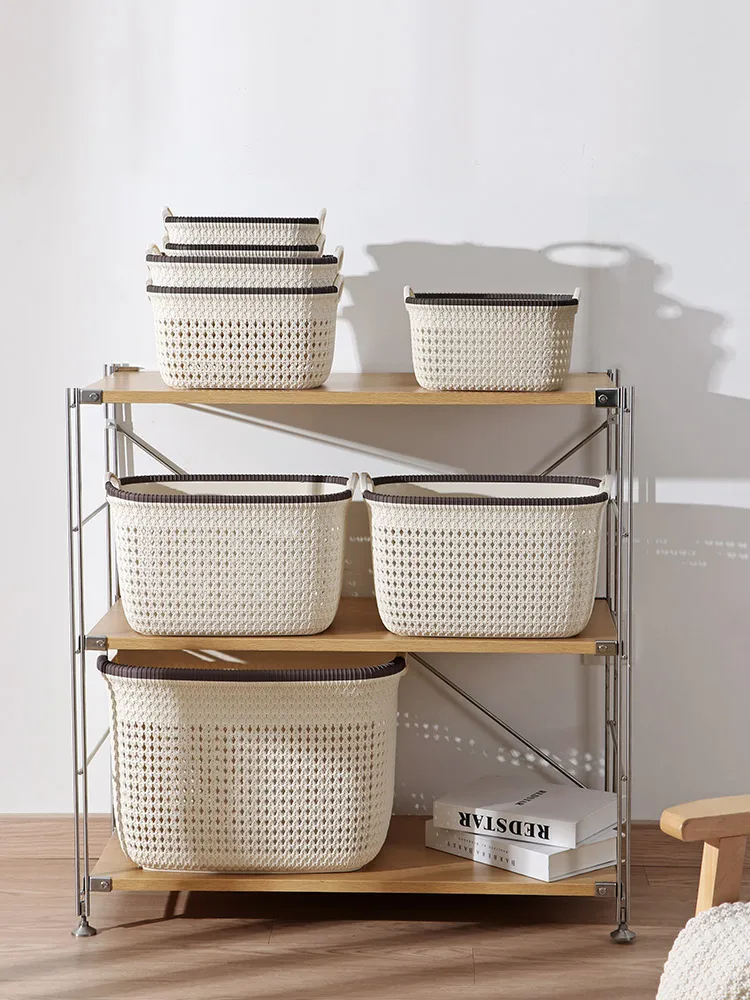 

Storage woven storage basket imitation rattan woven portable storage basket hollow basket snack basket