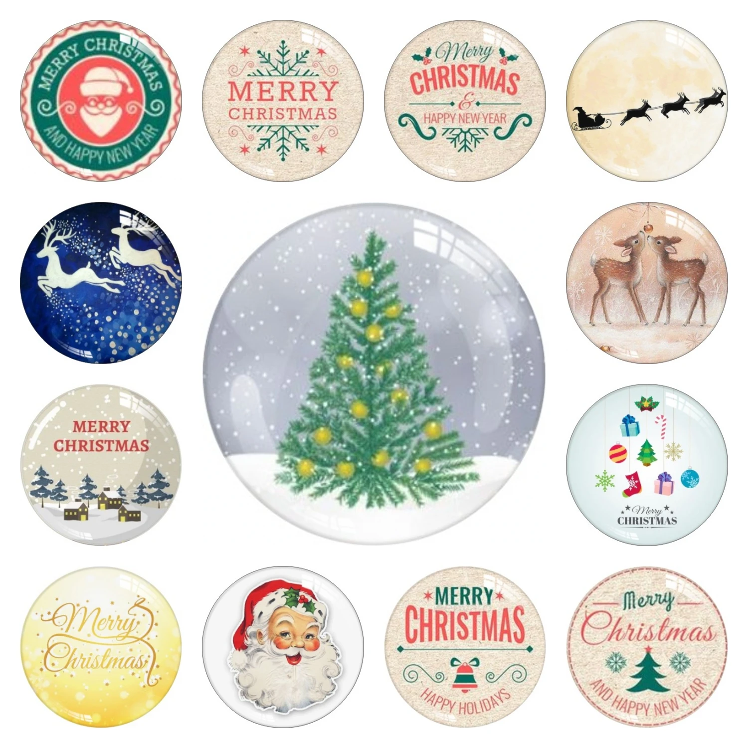 Круглые ювелирные украшения ручной работы на Рождество 12 мм 14 16 18 20 25 30 стеклянные