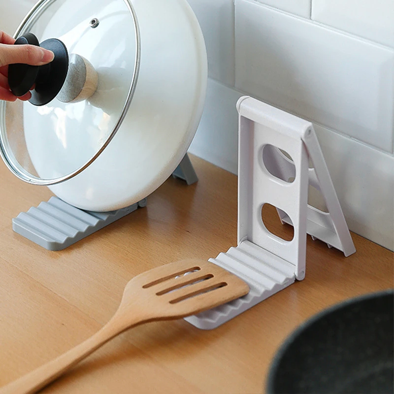 Foldable Wave Pattern Pot Cover Rack Spoon Cutting Board Kitchen Storage Shelf Stand Lid Gadgets | Дом и сад