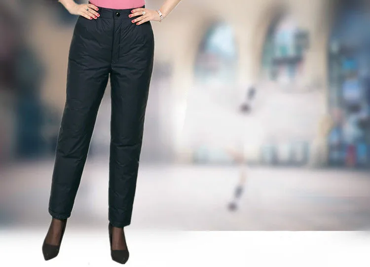 

Women 2020 Winter Thick Warm Oversized Pants Female Slim Solid Color Cotton Straight Pants Ladies High Waist Button Trousers C49