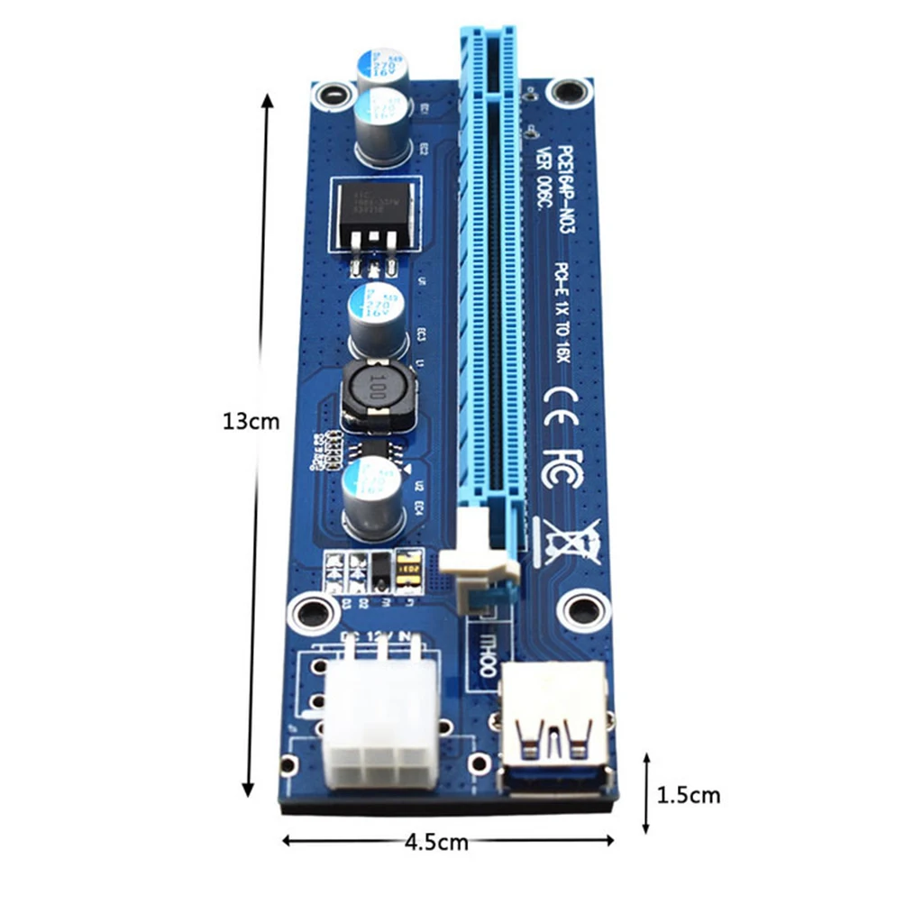 60 см ноутбук PCI-E PCI-e Riser Экспресс 1x до 16x USB3.0 USB 6Pin графическая карта расширения