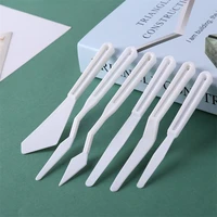6pcsset plastic palette knives set spatula gouache supplies for oil painting knife arts tool flexible blades mixing knives