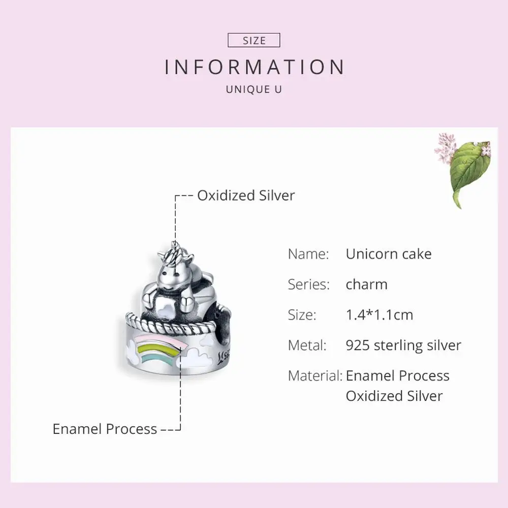 Подвеска в виде единорога из серебра 925 пробы для браслета|Бусины| |