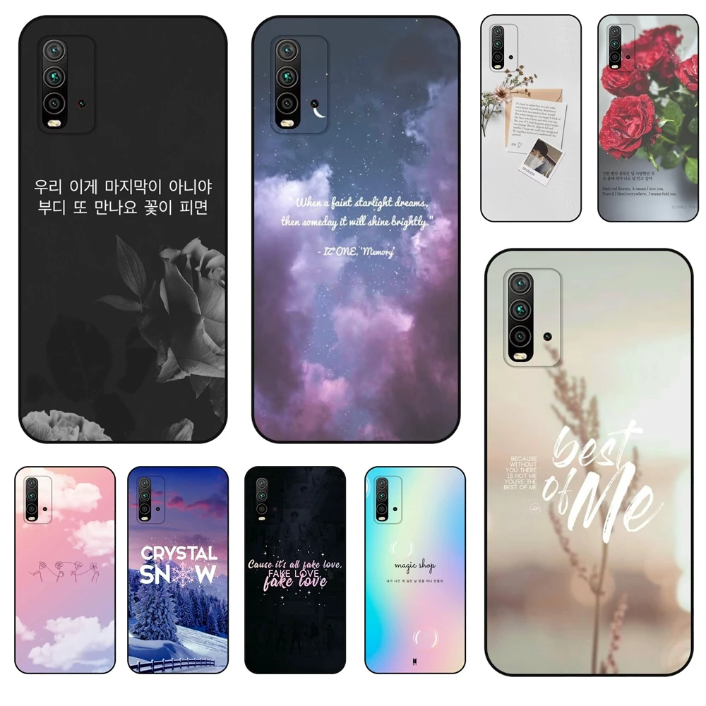 Черный чехол из ТПУ на заднюю панель красивый с надписью Love Yourself цветочным