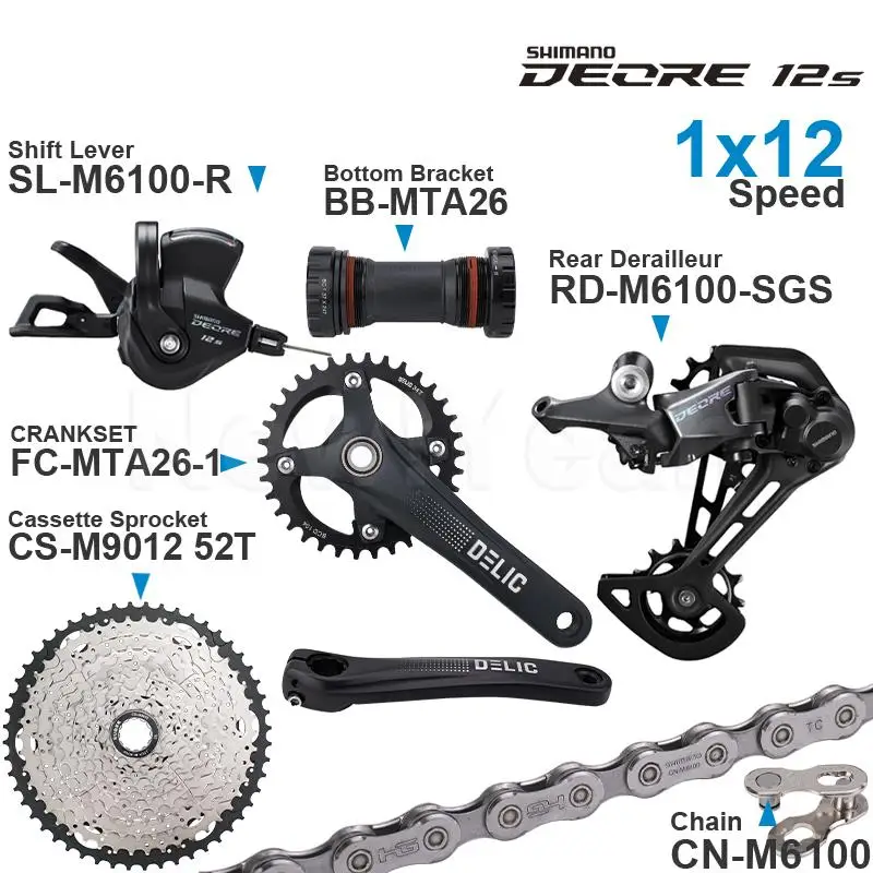 Переключатель передач SHIMANO DEORE M6100 12 Скоростей задняя цепь кривошипная система MT510