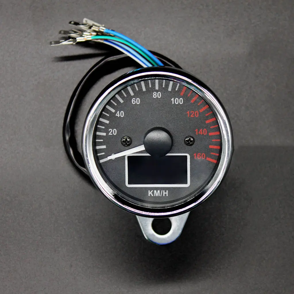 12V Motorbike Chrome LED Speedometer Tachometer Odometer Multifunction Gauge | Автомобили и мотоциклы
