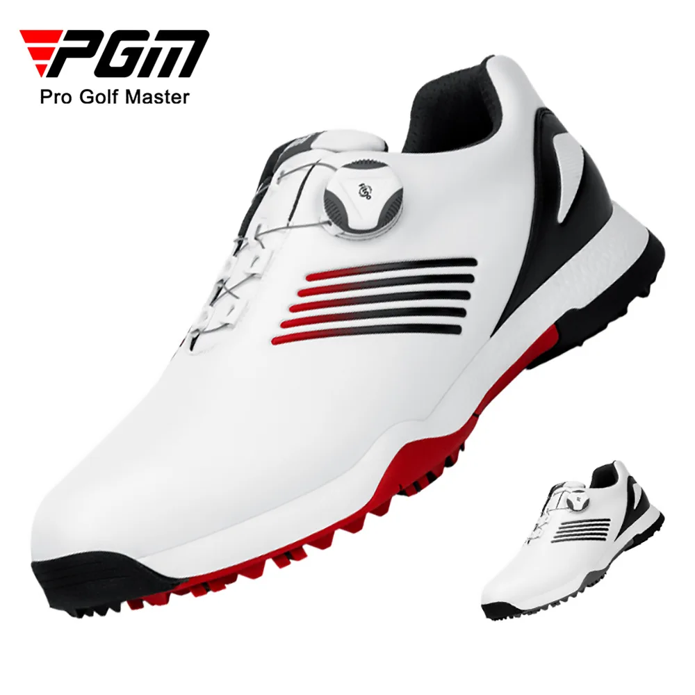 

PGM Golf Shoes Mens Comfortable Knob Shoelaces Golf Men'S Shoes Waterproof Microfiber Leather Sneakers Spikes Nail Non-Slip