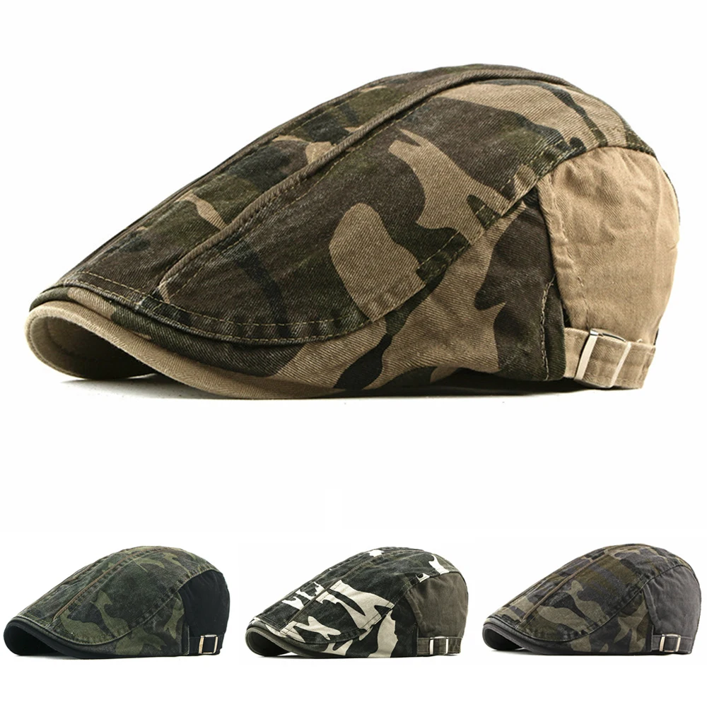 

Men's Camouflage Berets Hat Golf Driving Sun Flat Cotton Gatsby hat for Men Ivy Hat Golf Driving Summer Sun Flat Cabbie Newsboy