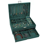 Двухслойная элегантная фланелевая шкатулка в европейском стиле с замком, лидер моды, вельветовый органайзер для драгоценностей