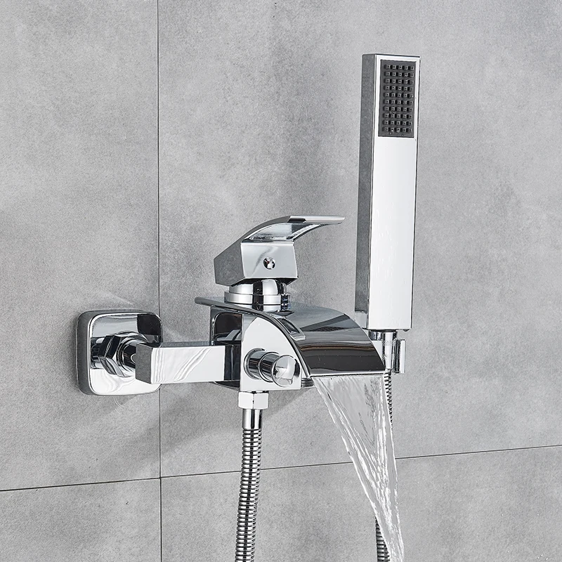 Uythner кран для ванной комнаты с Одной ручкой Водопад Носик Смеситель ручной душ