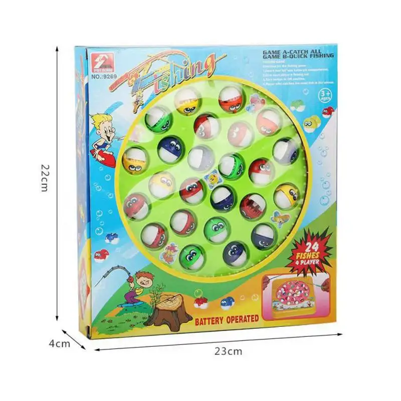 

Children's Rotating Fishing Disc Toy Kids Fishing Toys Electric Rotating Fishing Play Game Musical Fish Plate Set For Kids Gift