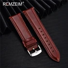 Ремешок для часов REMZEIM из натуральной кожи, быстросъемный черный коричневый сменный браслет для мужчин и женщин, 18 мм 20 мм 22 мм