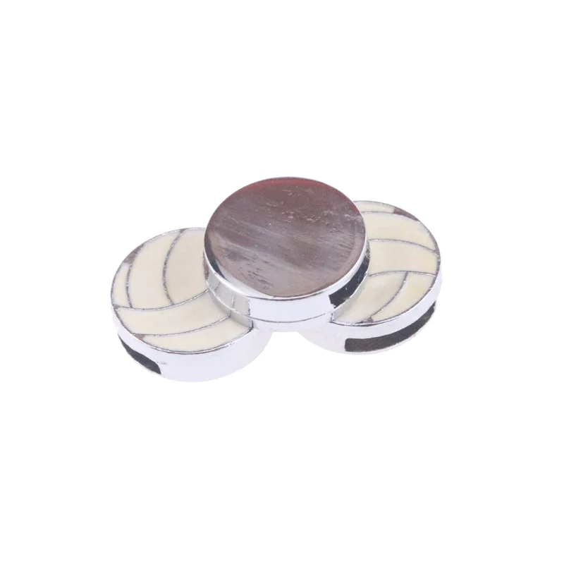 12 шт./лот 8 мм нитка из сплава волейбол символ шармы слайдер для брелока ошейник