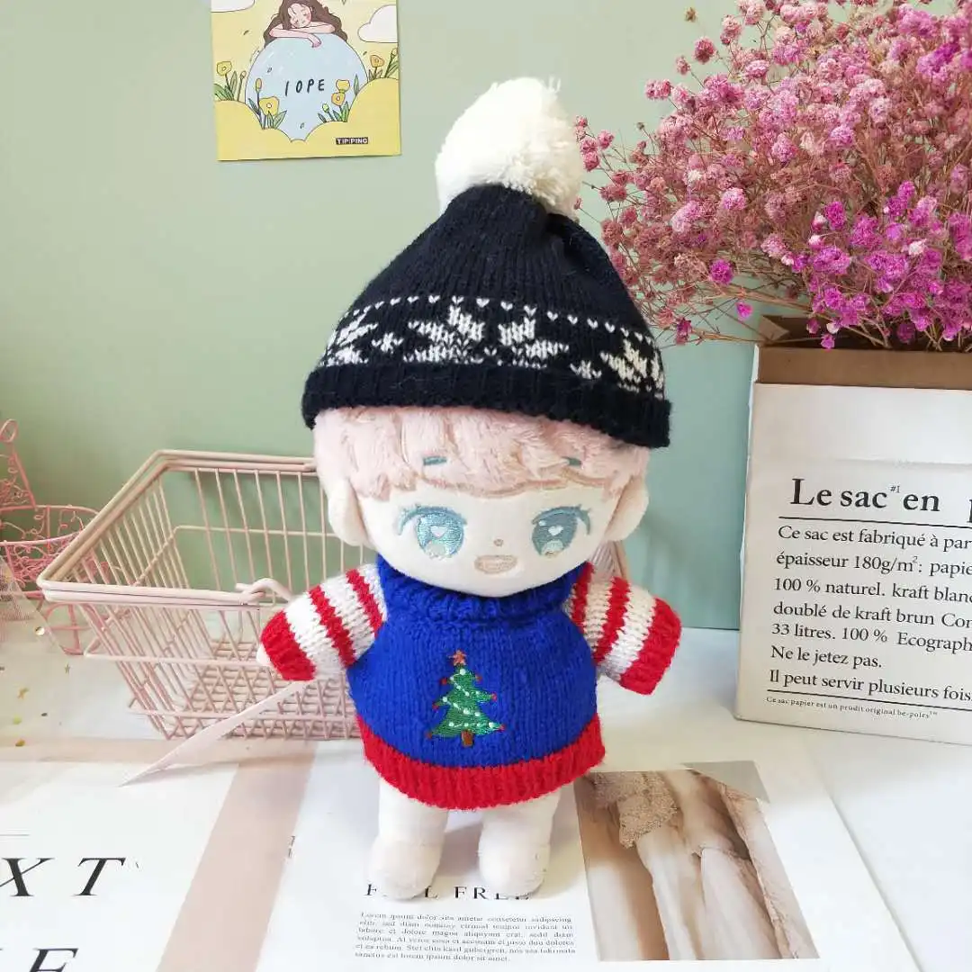 

20cm Star Idol Doll Replaceable Clothes Accessories Cute Christmas Sweaters Scarves Hats Suit (No Doll)
