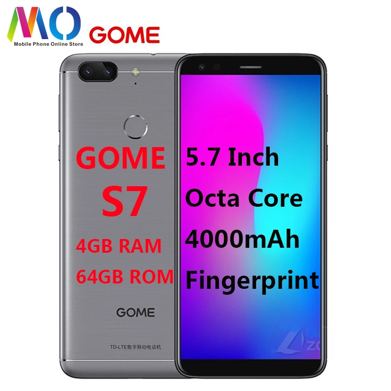 Мобильный телефон GOME S7 4 Гб ОЗУ 64 ПЗУ 13 МП 5 7 дюйма 4G LTE четыре ядра Android две sim карты