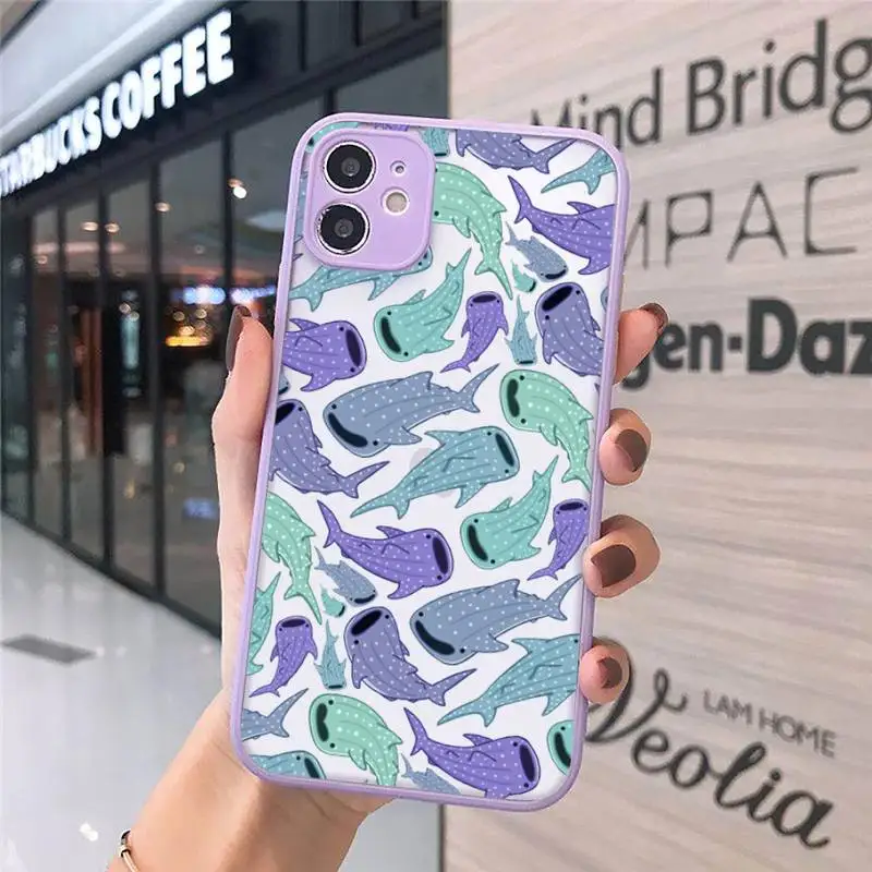 

shark Phone Cases Matte For iPhone 12 Mini 11 Pro XR XS Max 7 8 Plus X Hard PC Back Cover