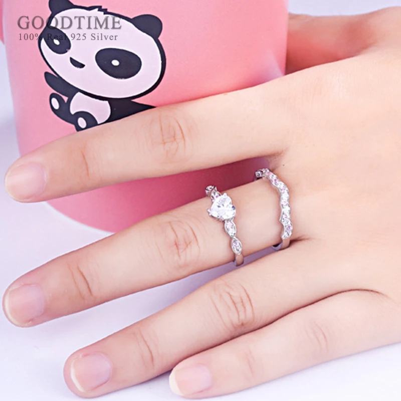 Кольцо женское из серебра 925 пробы с цирконием | Украшения и аксессуары