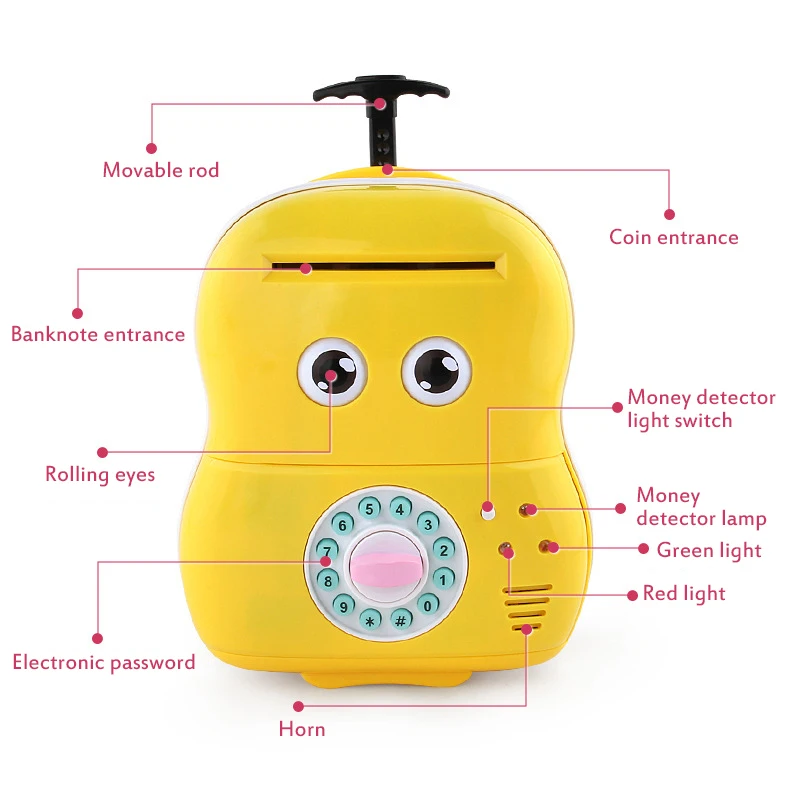 Новый детский мультяшный банкомат с паролем Автоматическая копилка для монет