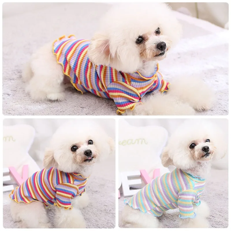 

YooLook, полосатая одежда для собак, кружевная Милая одежда для маленьких и средних собак, летняя одежда для домашних животных, элегантная одеж...