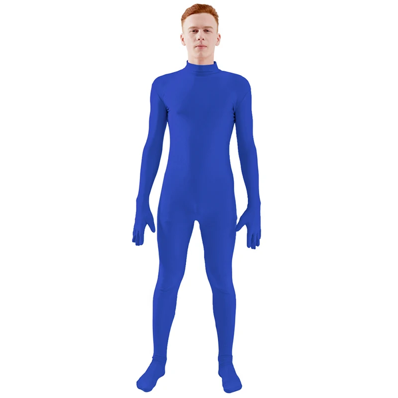 Royal Blue Ensnovo, мужской костюм из лайкры и спандекса, водолазка, костюм для йоги, Одежда для танцев, цельный костюм на заказ, костюм для костюмированной вечеринки - Цвет: Royal Blue