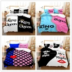 Комплект постельного белья с 3D-принтом, корона, корона, королева, пододеяльник с наволочкой, постельное белье для взрослых, пар, влюбленных