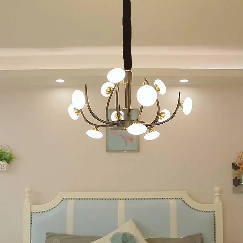 

New Nordic light luxury living room chandelier modern minimalist home bedroom dining room remote control LED chandelier lighting